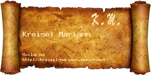 Kreisel Mariann névjegykártya